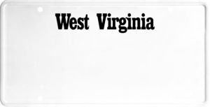 USA license plate West Virginia black text