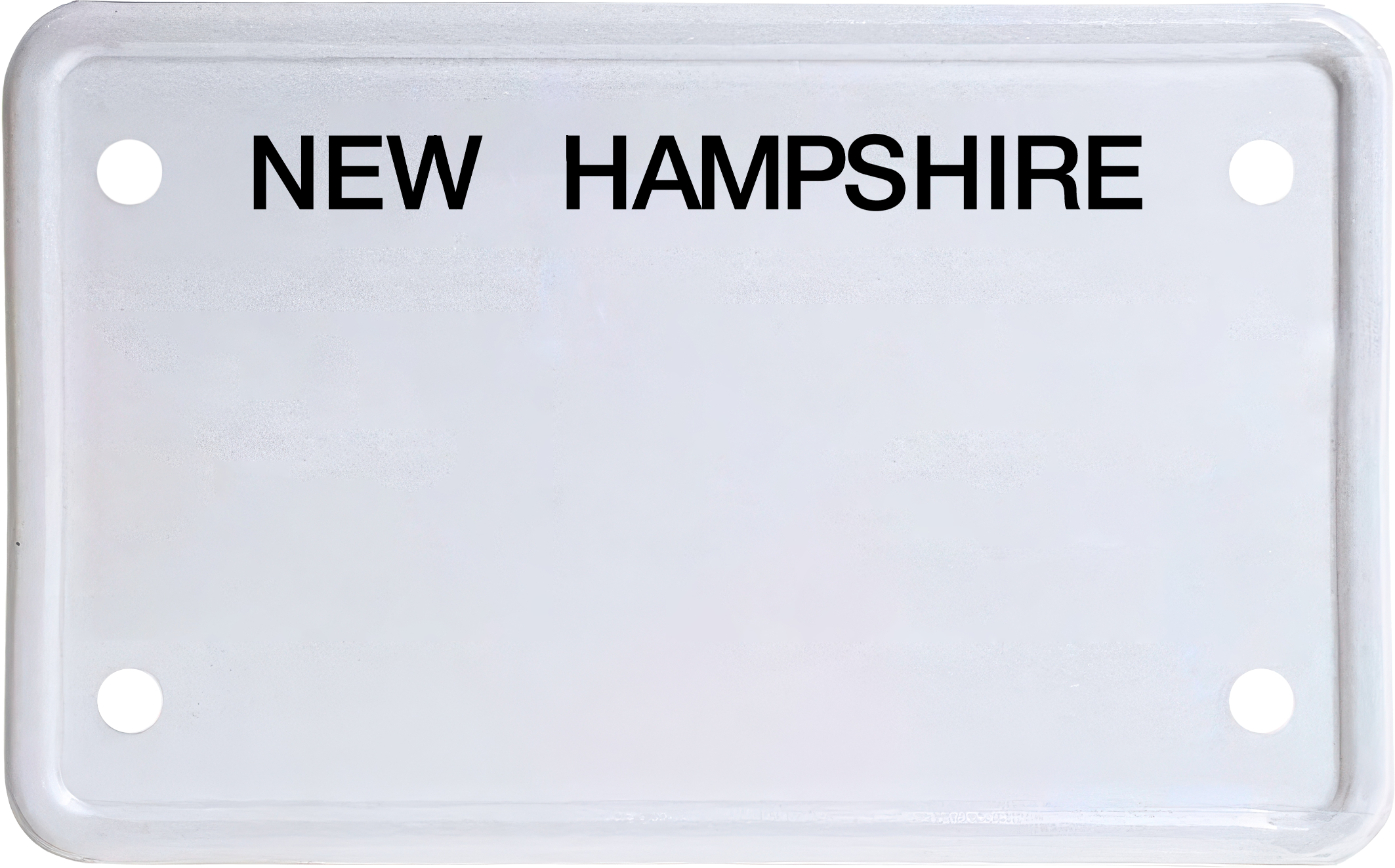 USA license plate New Hampshire black text