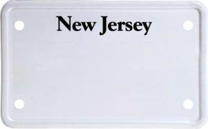 USA license plate New Jersey black text