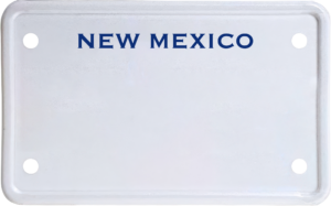 USA license plate New Mexico blue text