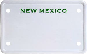 USA license plate New Mexico green text