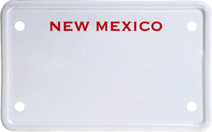 USA license plate New Mexico red text