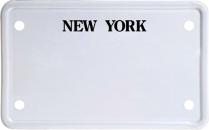 USA license plate New York black text
