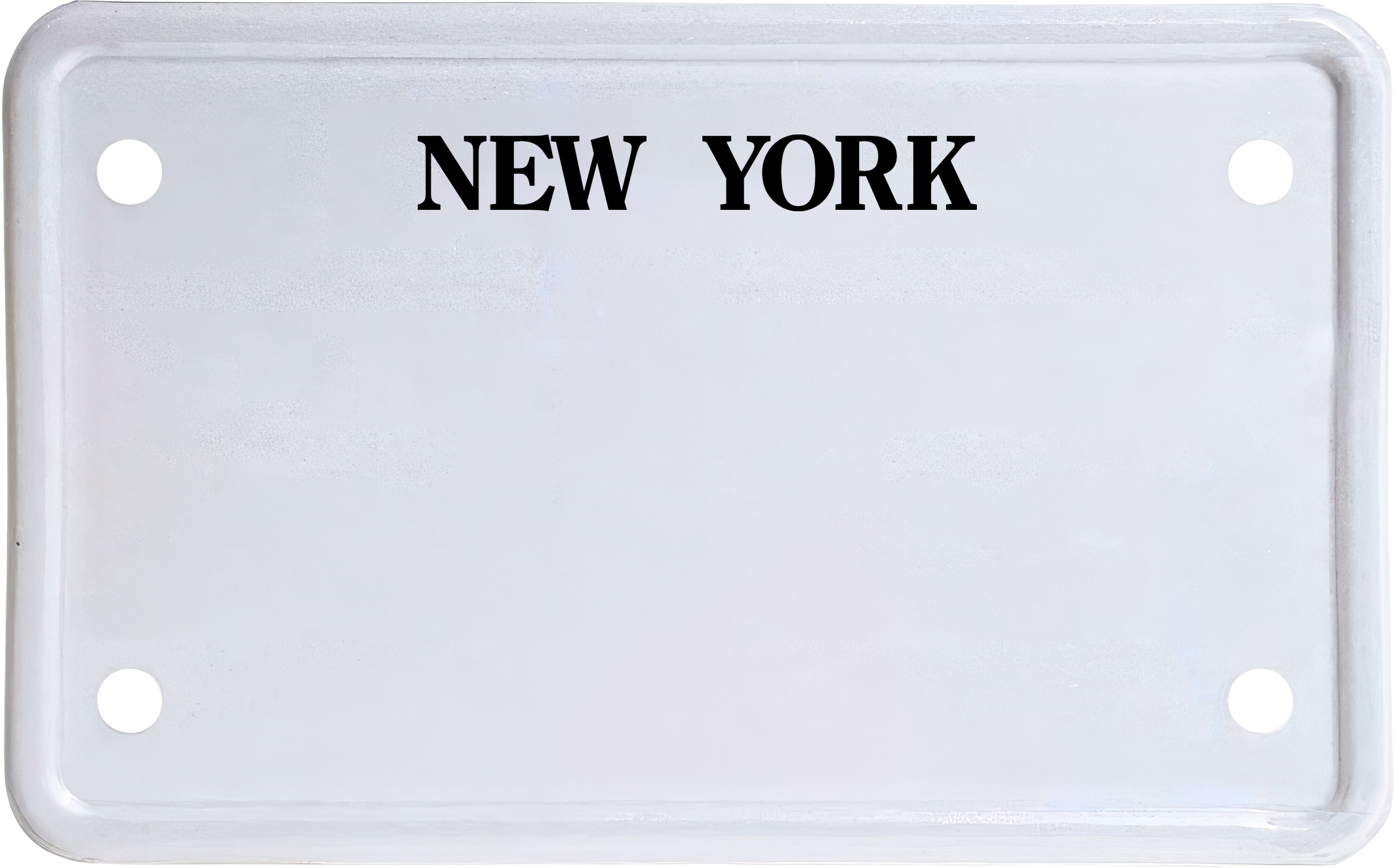 USA license plate New York black text