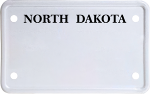 USA license plate North Dakota black text