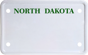 USA license plate North Dakota green text