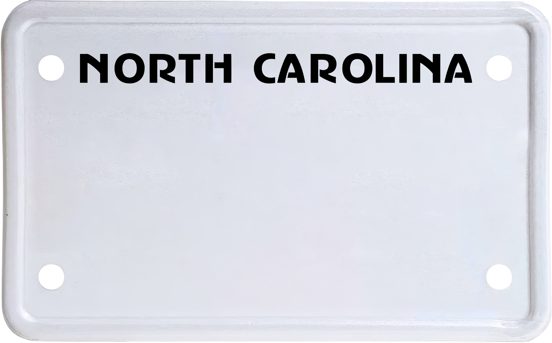 USA license plate North Carolina black text