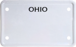USA license plate Ohio black text
