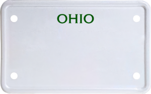 USA license plate Ohio green text
