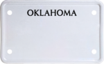 USA license plate Oklahoma black text
