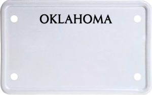 USA license plate Oklahoma black text