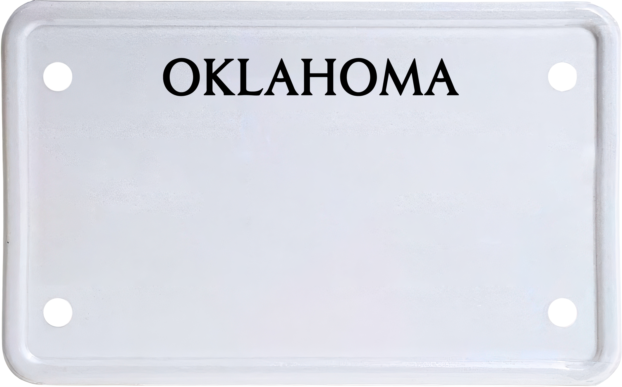 USA license plate Oklahoma black text