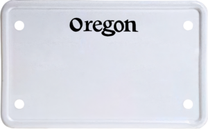USA license plate Oregon black text