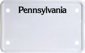 USA license plate Pennsylvania black text