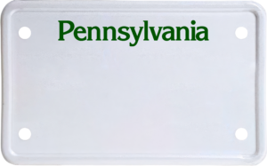 USA license plate Pennsylvania green text
