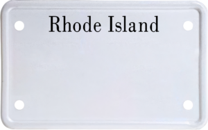 USA license plate Rhode Island black text