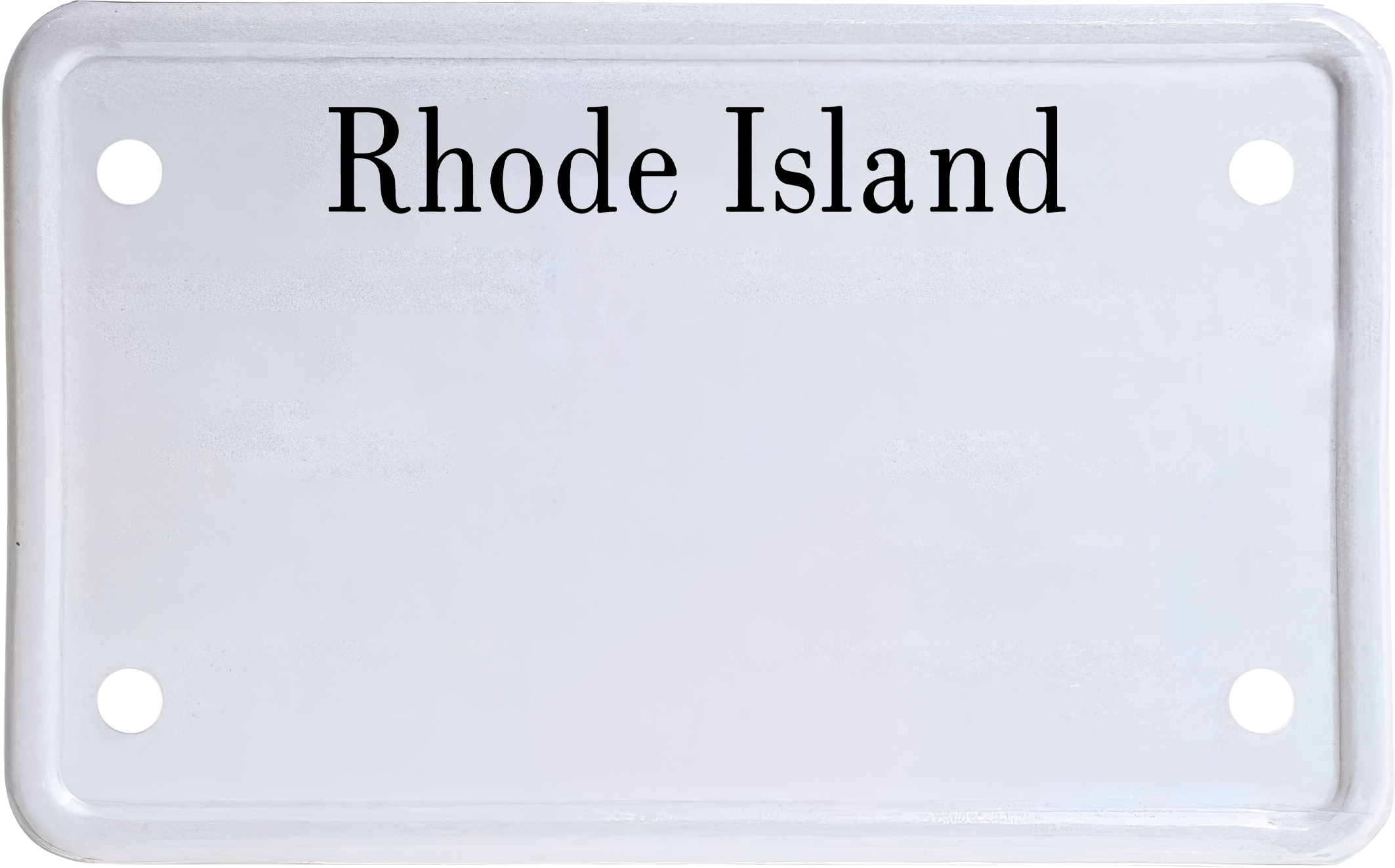 USA license plate Rhode Island black text