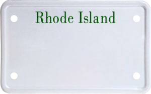USA license plate Rhode Island green text