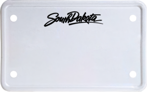 USA license plate South Dakota black text