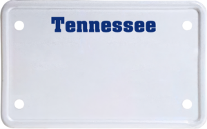 USA license plate Tennessee blue text