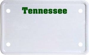 USA license plate Tennessee green text