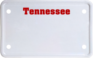 USA license plate Tennessee red text