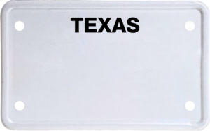 USA license plate Texas black text