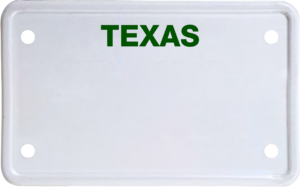 USA license plate Texas green text