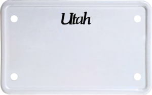 USA license plate Utah black text
