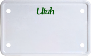 USA license plate Utah green text