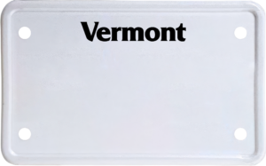 USA license plate Vermont black text
