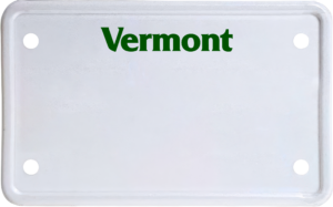 USA license plate Vermont green text