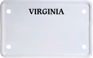 USA license plate Virginia black text