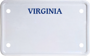 USA license plate Virginia blue text