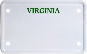 USA license plate Virginia green text