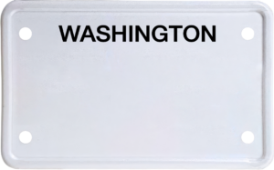 USA license plate Washington black text