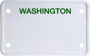 USA license plate Washington green text