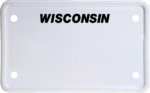 USA license plate Wisconsin black text