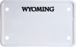 USA license plate Wyoming black text