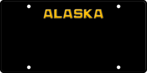 USA license plate Alaska2 black text