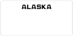 USA license plate Alaska white text