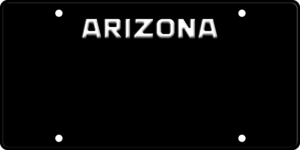 USA license plate Arizona black text