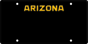 USA license plate Arizona black2 text