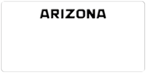 USA license plate Arizona white text