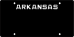 USA license plate Arkansas black text