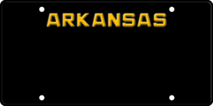 USA license plate Arkansas black2 text