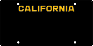 USA license plate California black2 text