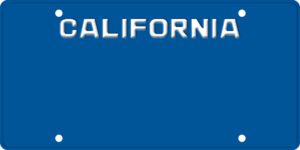 USA license plate California blue text