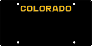 USA license plate Colorado black2 text