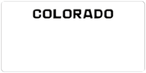 USA license plate Colorado white text